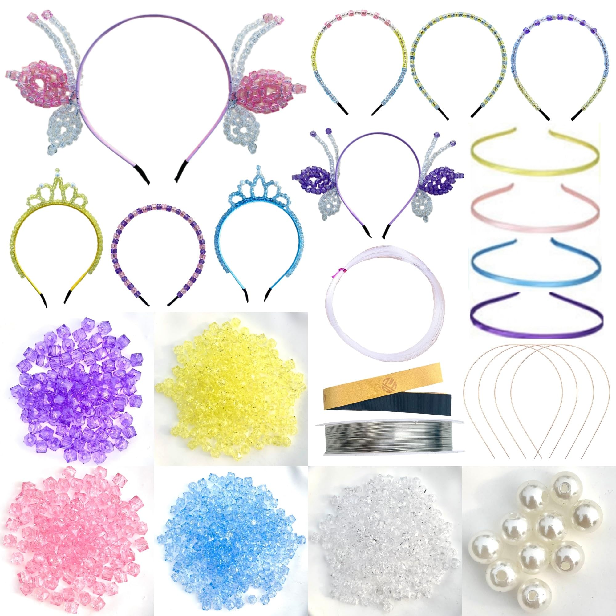 Amazon.com: AOUXSEEM 8 Set Beaded Headbands Making Kit for Girls Women ...