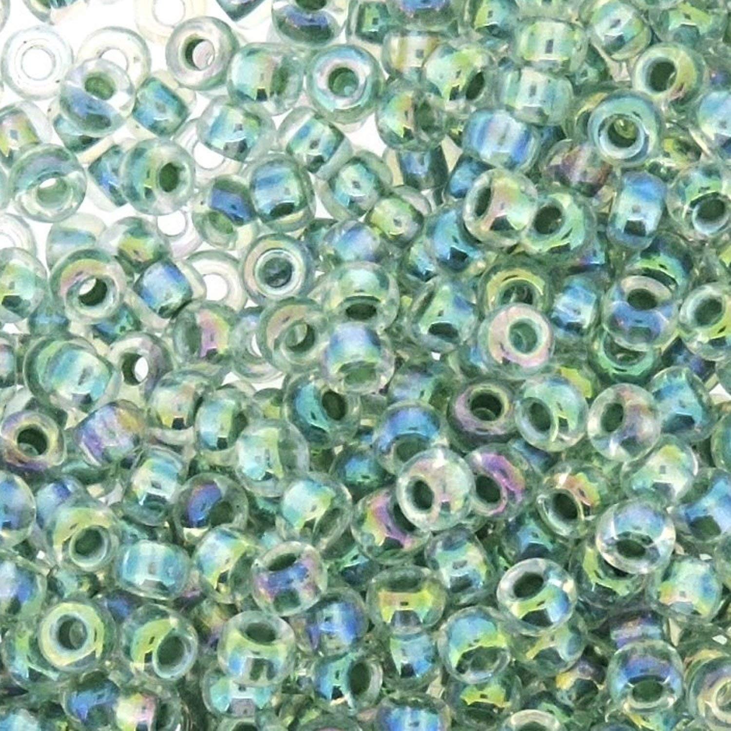 Miyuki Round Seed Beads Size 6/0 20g Seafoam Lined Crystal AB