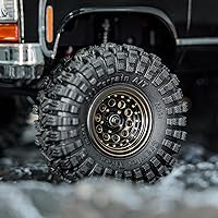 Vista 5 de Juego de neumáticos de rueda Beadlock de 1.0 de latón con revestimiento negro INJORA para Axial SCX24 AX24 TRX4M FCX24, actualización 124 118