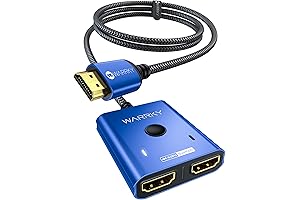 WARRKY 4K 2-in-1 HDMI Splitter with 3.3ft HDMI cable