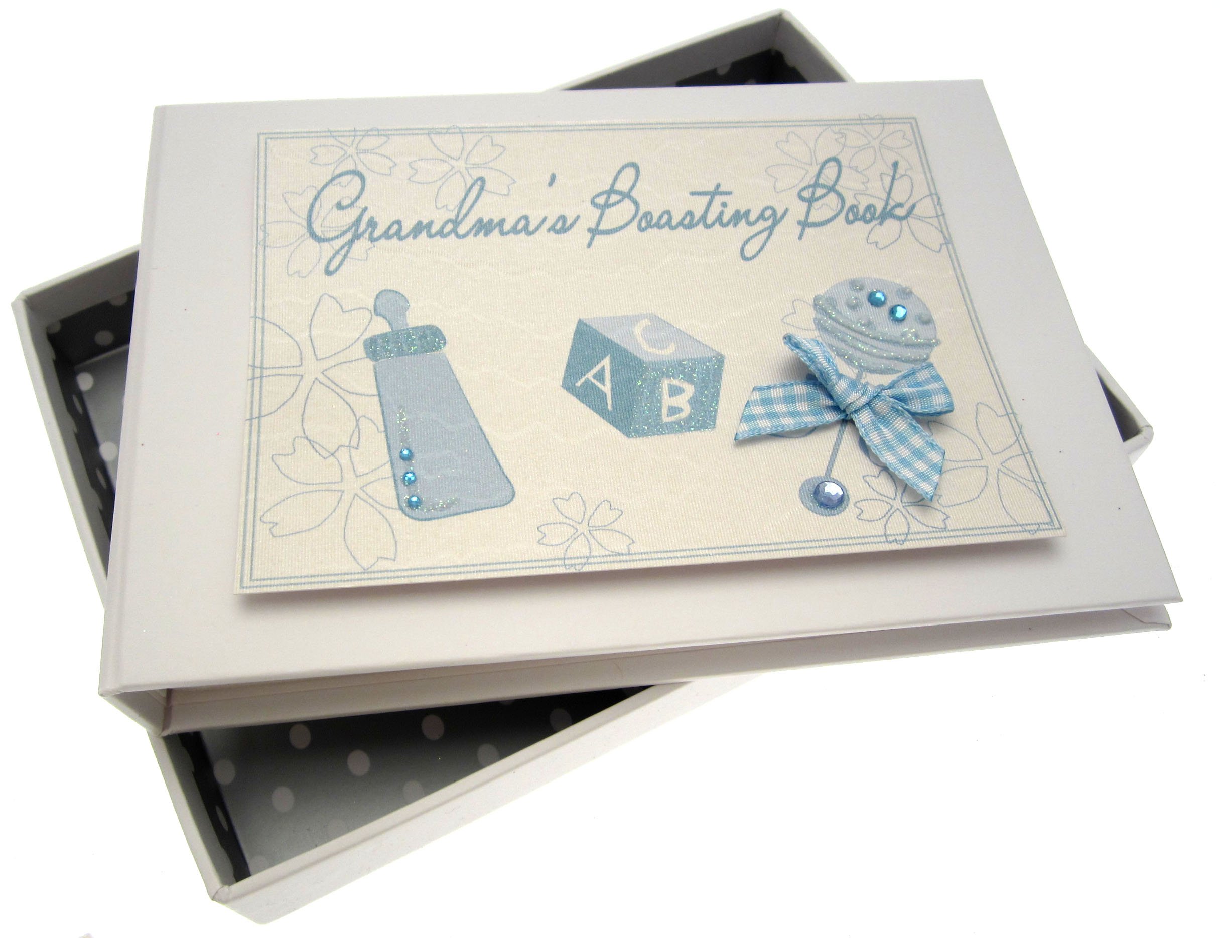White Cotton Cards Grandma's Boasting Book Tiny Photo Album (Blue Rattle)