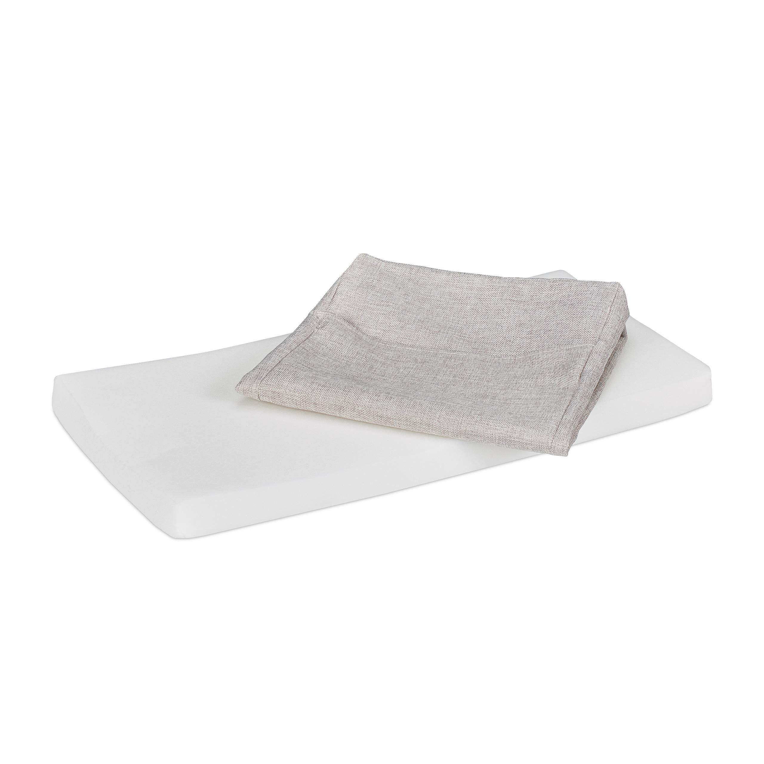 Relaxdays Banc avec Espace Rangement, 2 paniers, Banc Cuisine rembourré, Style campagnard, Commode,HxlxP44x72x35cm,Blanc