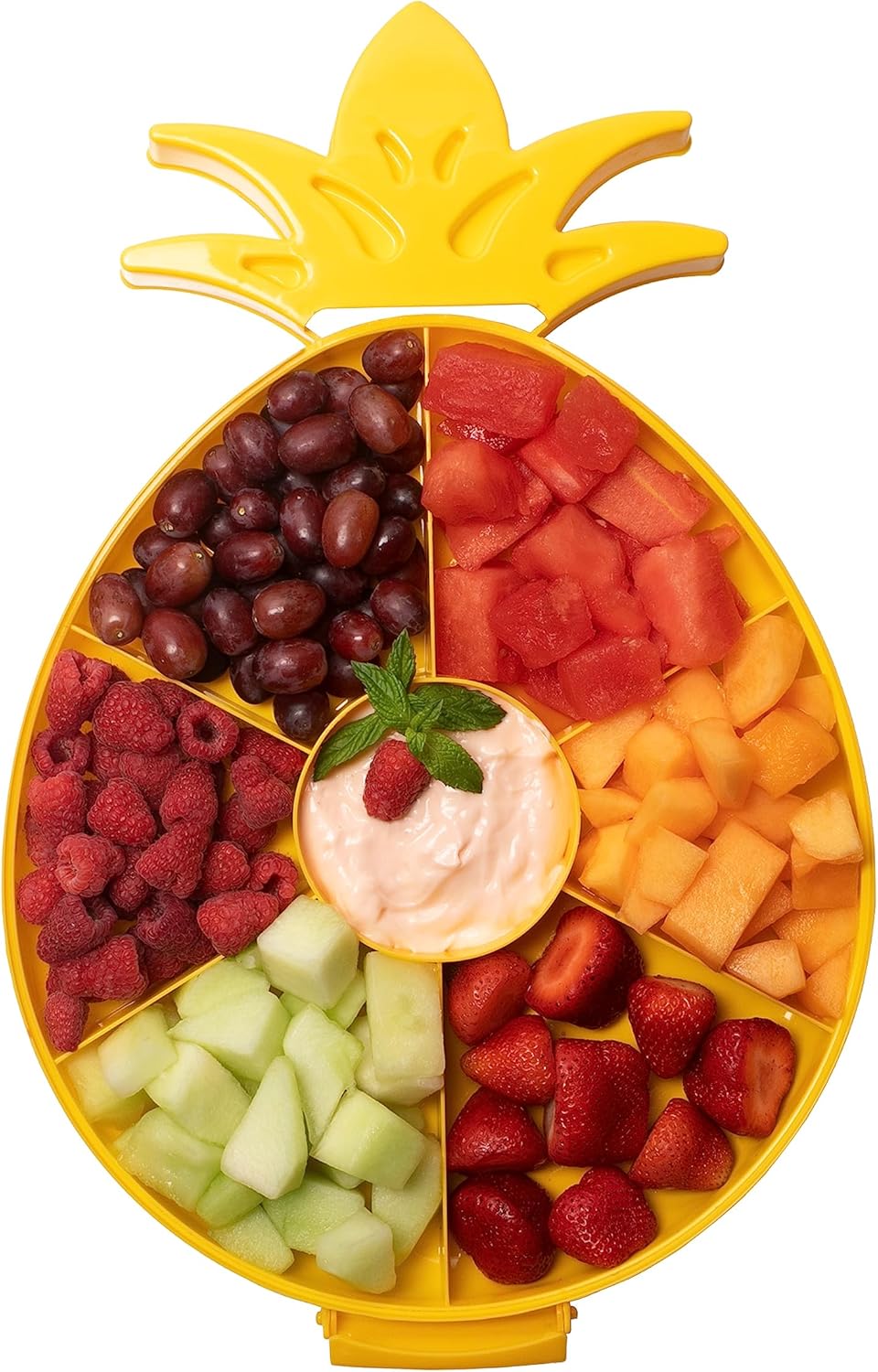 KOLORAE Pineapple Serving Tray Unique 7 Compartment Snack