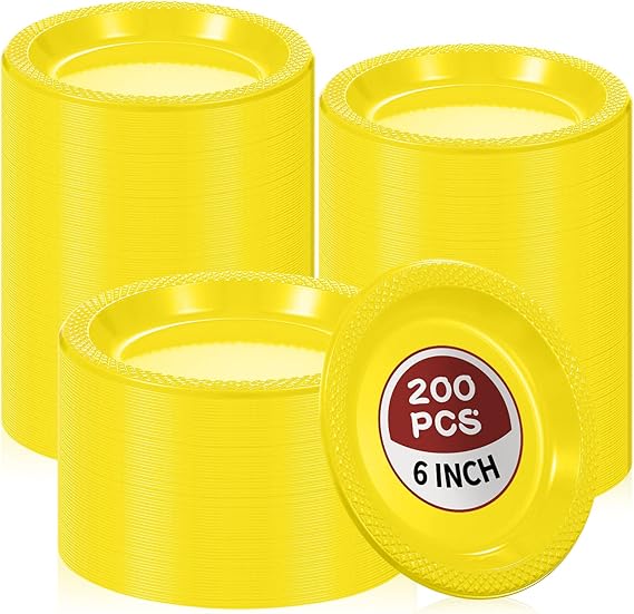 Mimorou 200 Pcs Plastic Dessert Plates Disposable Cake