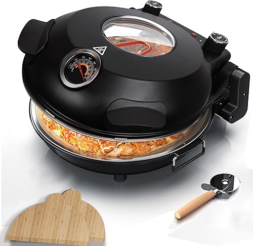 Horno de pizza de encimera para interiores, horno de pizza de 12 pulgadas, horno de pizza para el hogar, máquina de pizza portátil al aire libre,