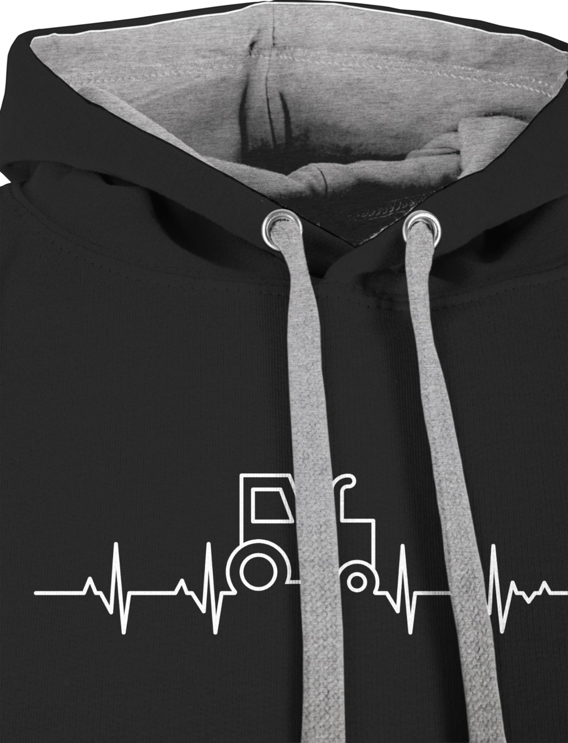 Shirtracer - Pullover Herren Frauen Hoodie Kontrast zweifarbig - Traktoren - Herzschlag Traktor