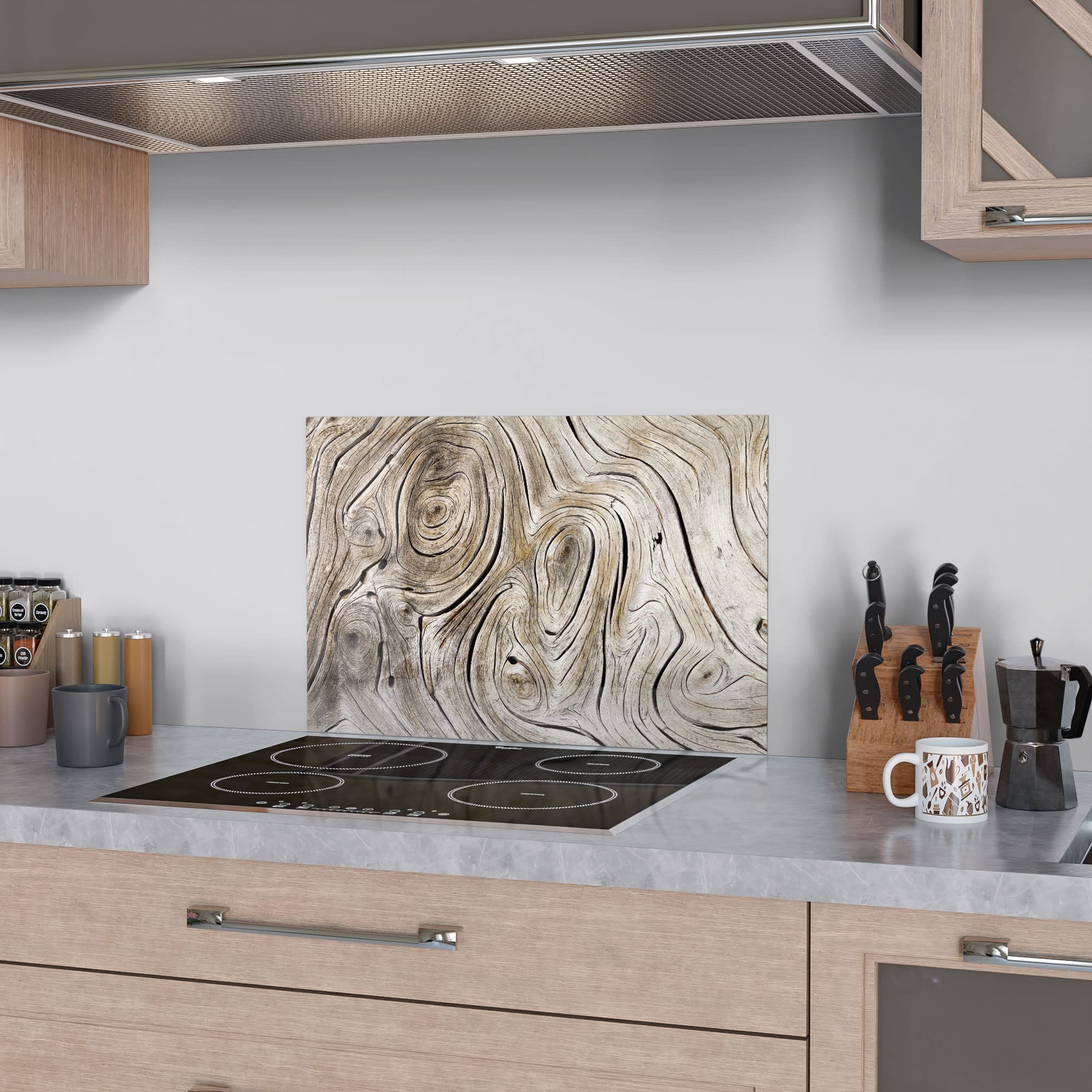 DEQORI Keukenachterwand van glas, effen kleur, wit, 125 x 50