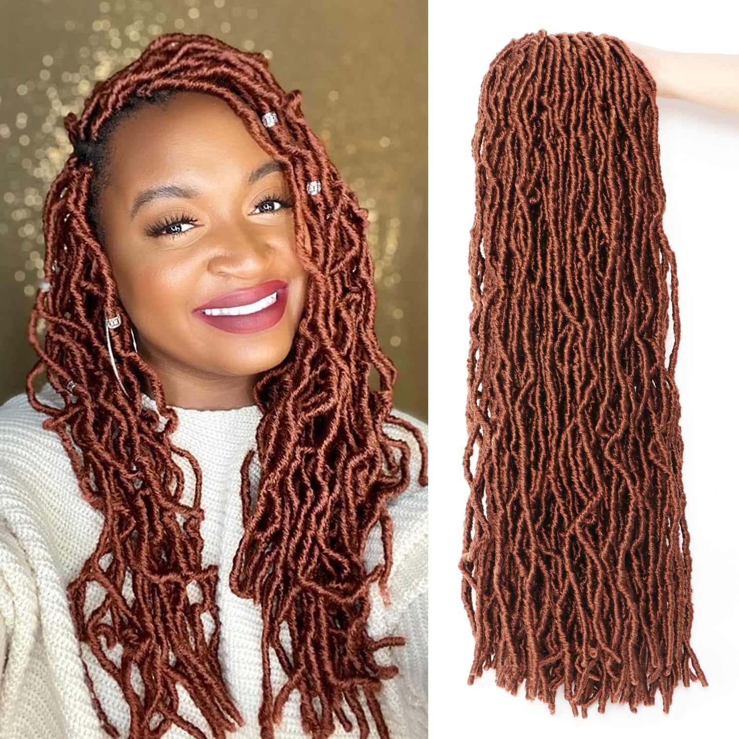 8 Packs Faux Locs Crochet Hair Extensions for Black Women Soft Locs Crochet Braids Hair Extensions (#30, 24Inch (Pack of 8))