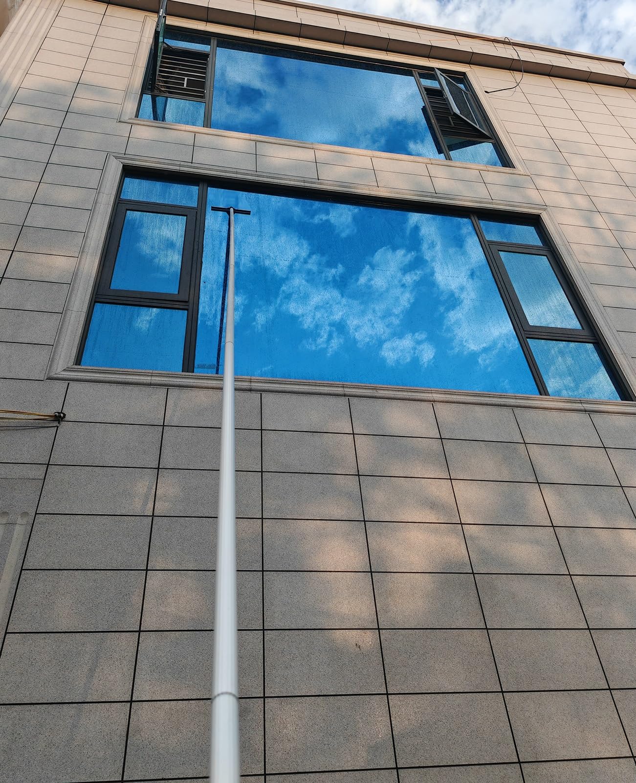 Limpiador Limpieza Vidrios Limpiador de vidrios para Ventanas Altas de Tercer Piso con Poste telescópico de Aluminio, Equipo de Lavado de Ventanas para Exteriores de Oficina de Sala(6M/19.7ft)