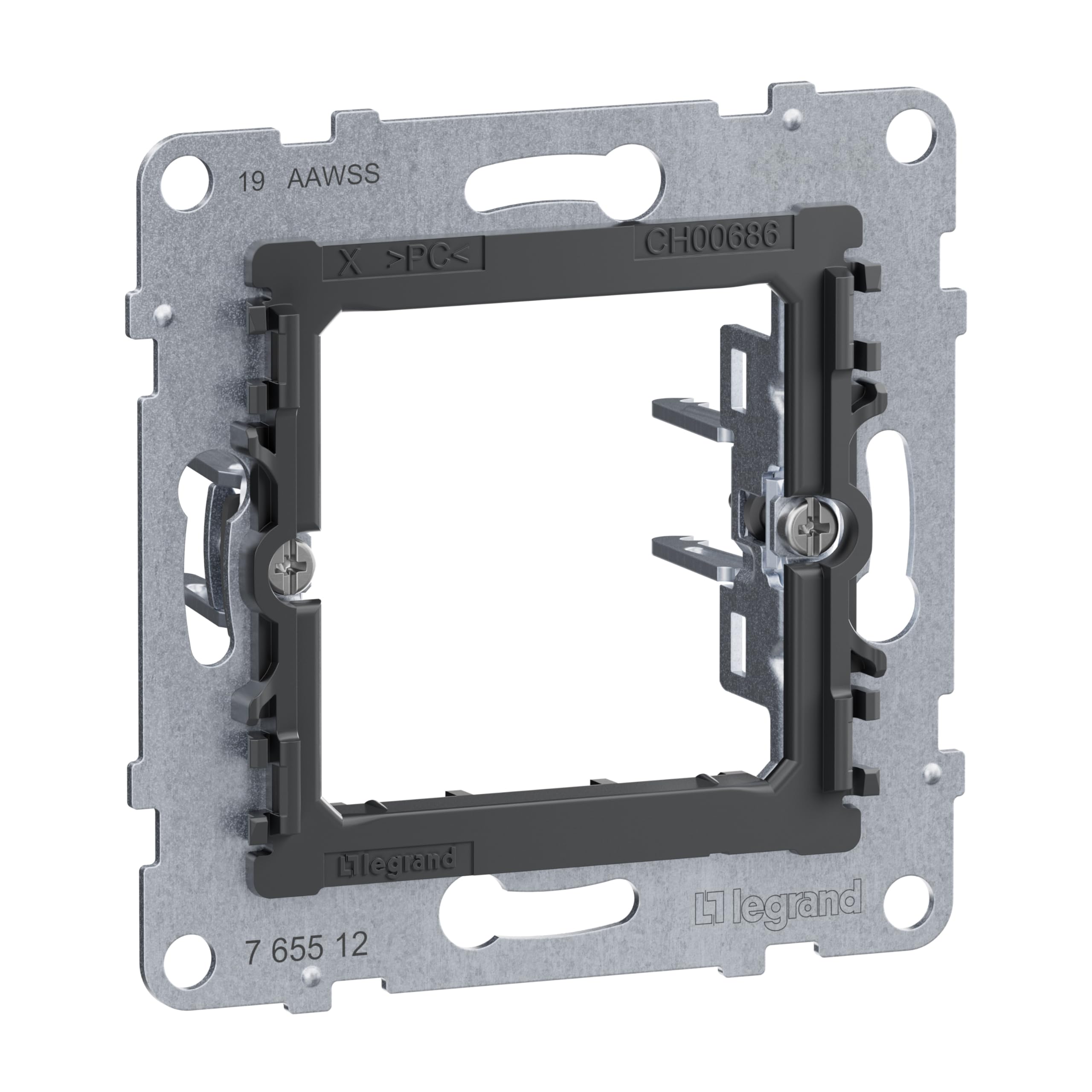 LEGRAND, SEANO 765512 Stackable Metal Support Ring with Plastic Cover, Expansion Claws and Screw Mounting, for Locking Seano MyHome Inserts