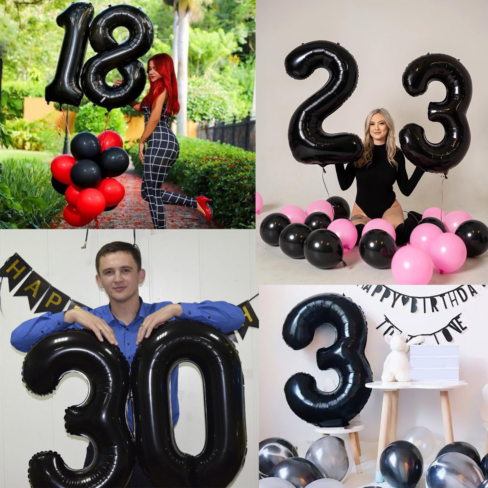 Palloncini numerati in lamina 0-9 Palloncini Compleanno Matrimonio Compleanno Decorazioni Fornure Regalo di anniversario Decorazione per feste 32 pollici 1 pezzo  15