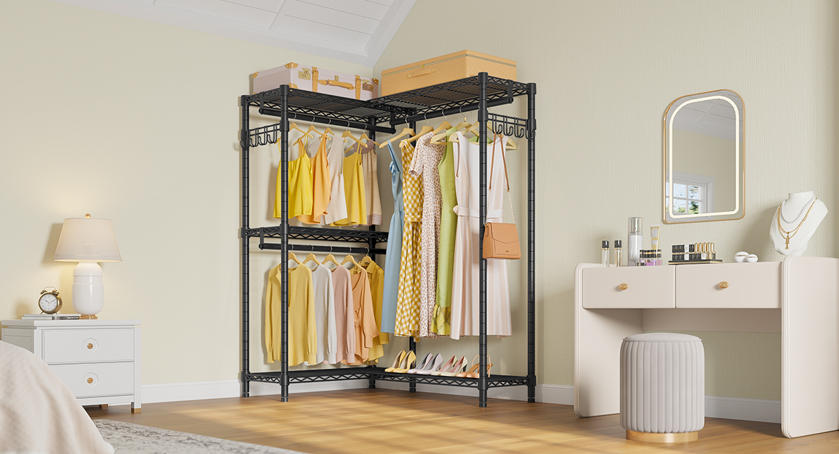 Amazon.com: VIPEK L4 Clothes Rack L Shaped Garment Rack for Corner