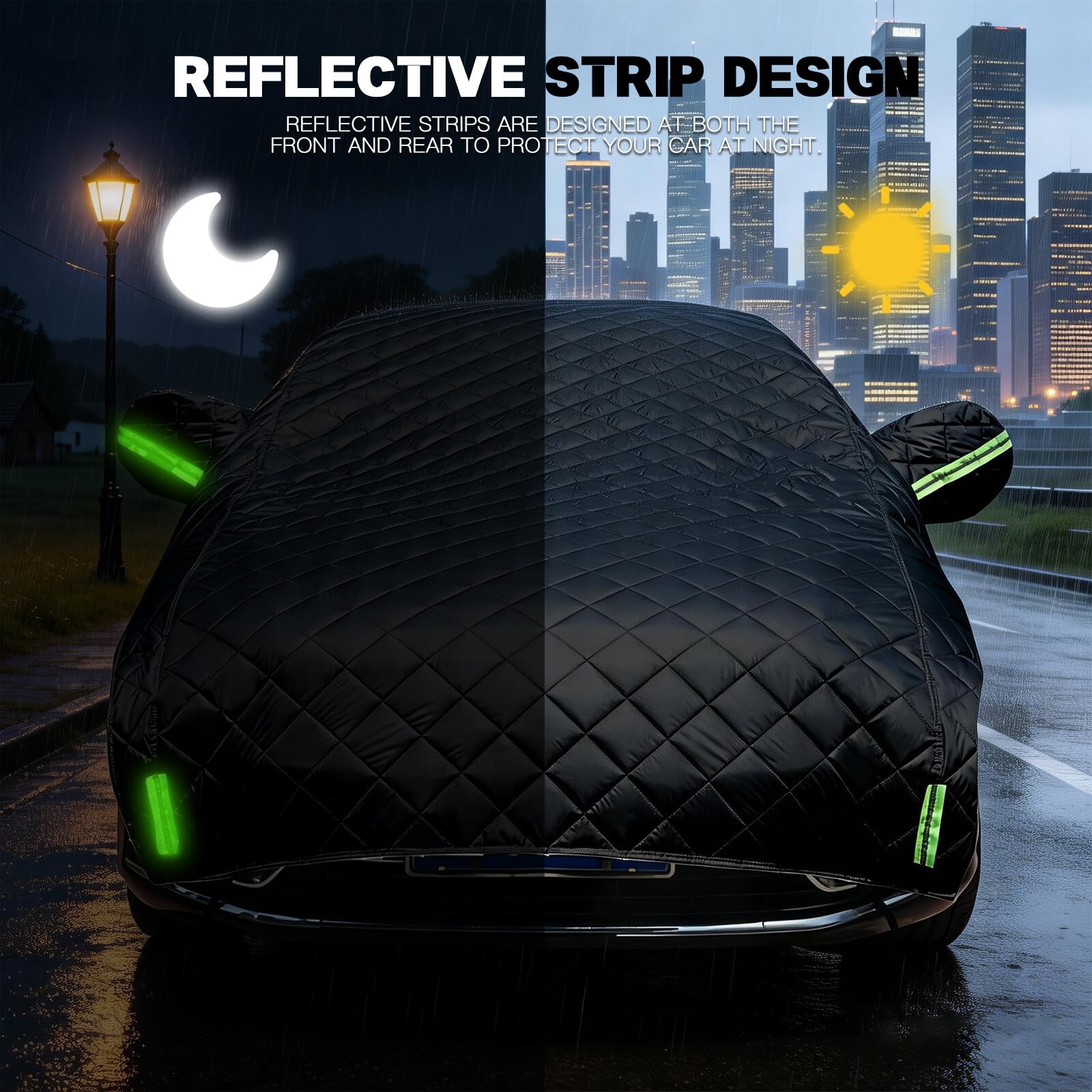 Anti-grêle Bache Voiture Exterieur pour Peugeot E-3008 2024-2026,Demi-Housse de Protection Imperméable Respirante Épaissie Couverture Auto Contre la Pluie poussière -j21