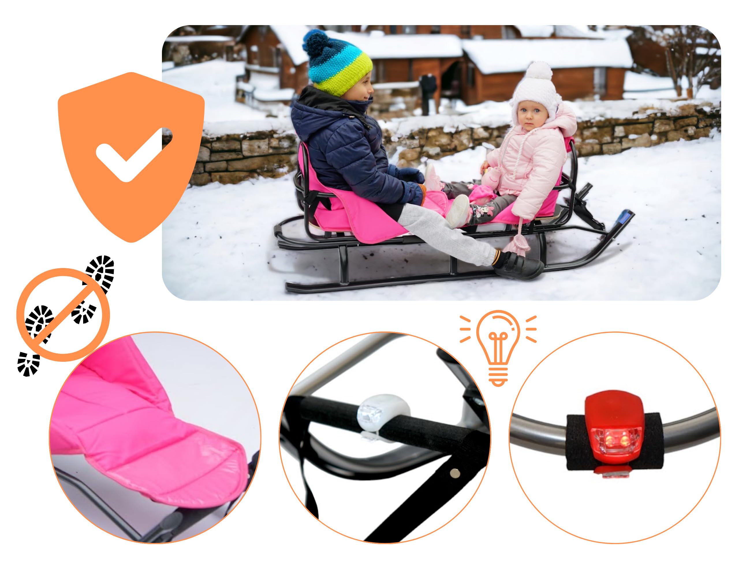 2-in-1 Duo slee voor kinderen van aluminium met rugleuning
