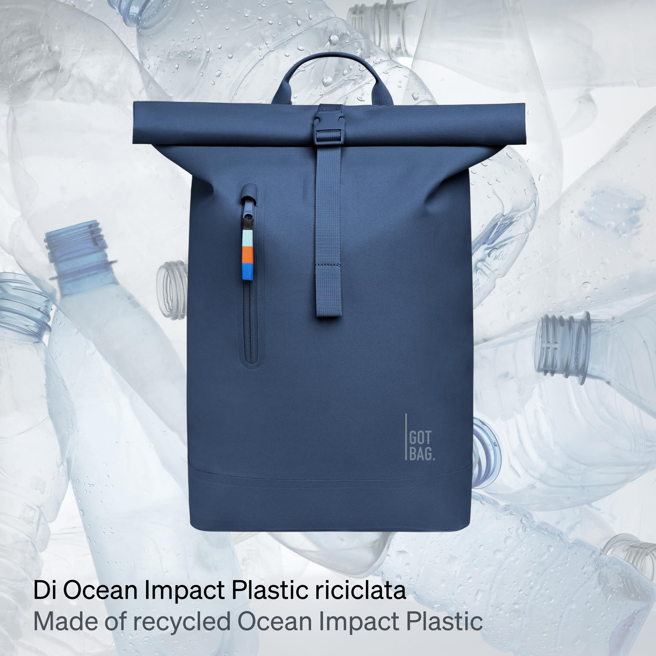 GOT BAG Zaino Rolltop Lite 2.0 | Zaino porta pc impermeabile con scomparto laptop 16 rimovibile | Roll backpack 26 L