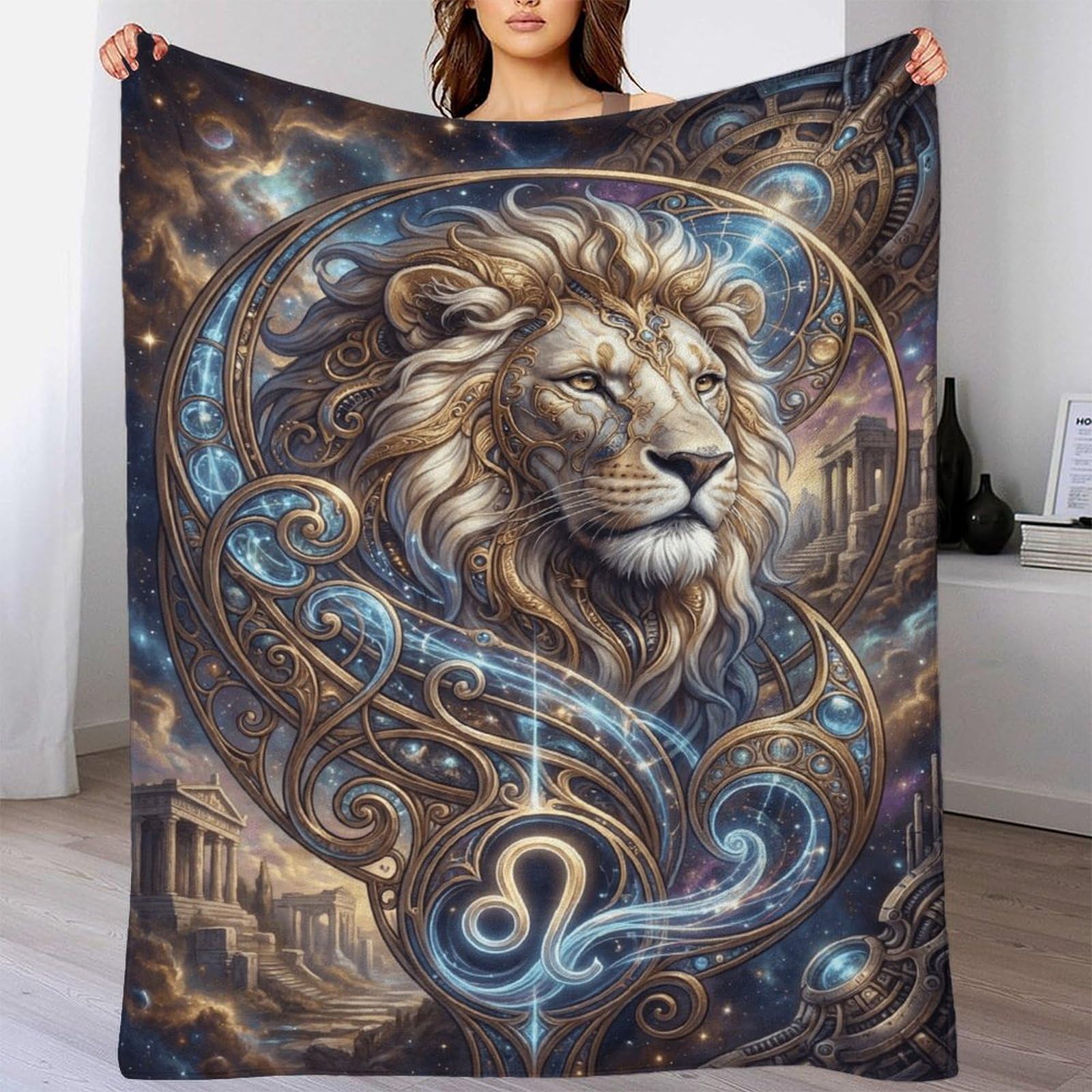 W7C8U2X3 Leo Zodiac for for Flannel Throw Blanket, Couch Bed Travel