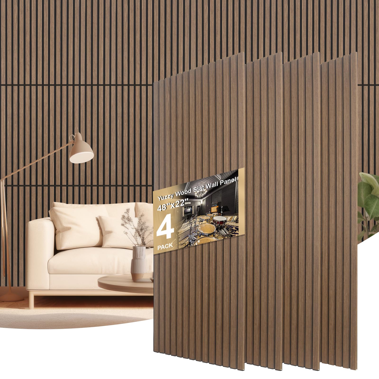 Amazon.com: Yuzzy Acoustic Wood Slat Wall Panels - 48