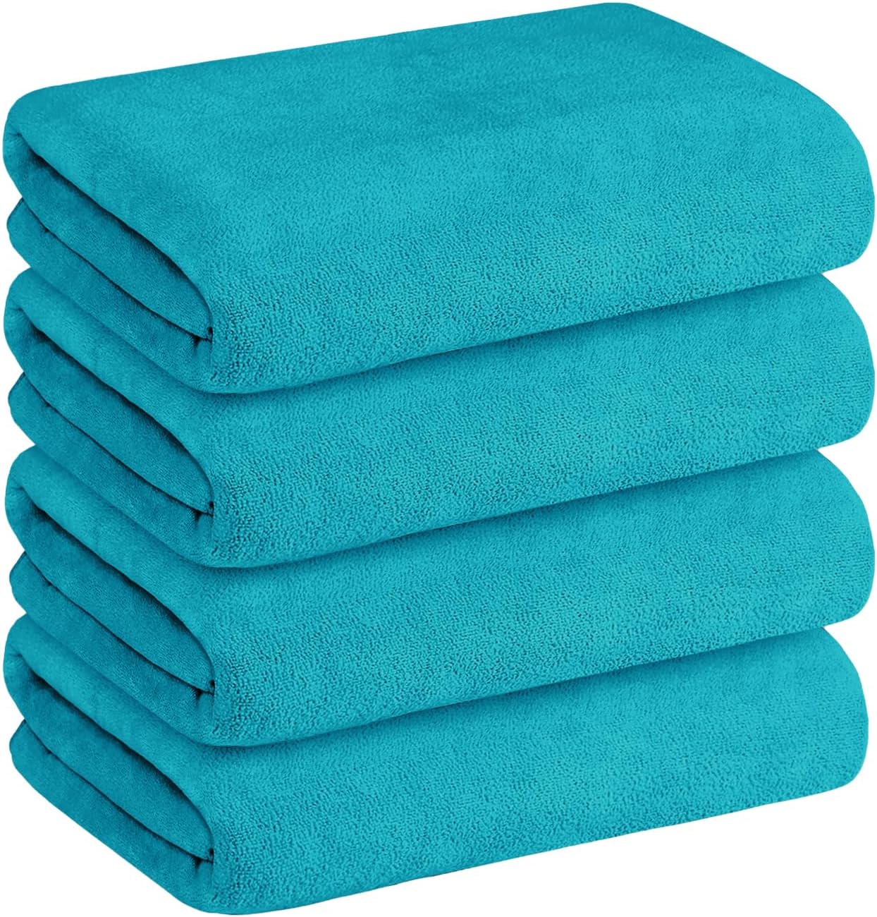 JML Bath Towel, Microfiber Bath Towels Set, 4 Pack (30" x 60") - Large Size, Extra Absorbent, Quick Drying, Multipurpose Use as Hair Wrap for Women, Bath, Fitness, Sports, Yoga, Teal