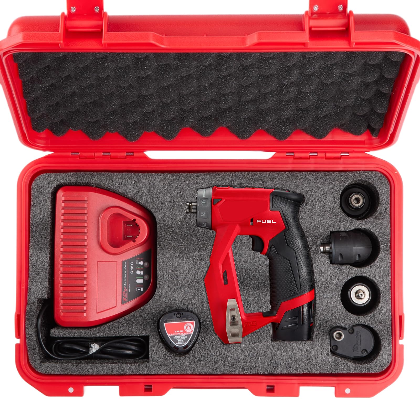 YDEPLVEO Hard Case for Milwaukee M12 Fuel Installation Drill/Driver Kit & Accessories (2505-22) | High-Density Foam | Durable Protective Carrying Storage Tool Box Organizer | (CASE ONLY)