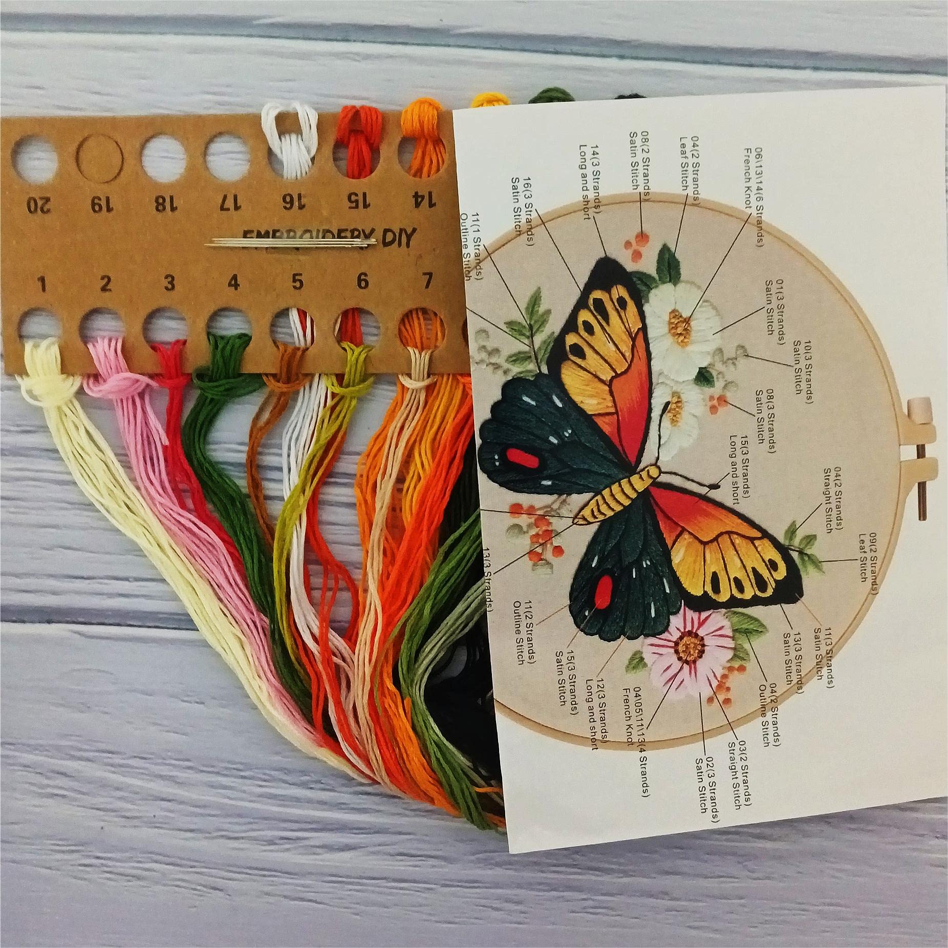 Kit De Costura Creativa Para Adultos Principiantes Con 8 Proyectos: Flores, Helados Y Mariposas, Incluye Aguja Y Patrones