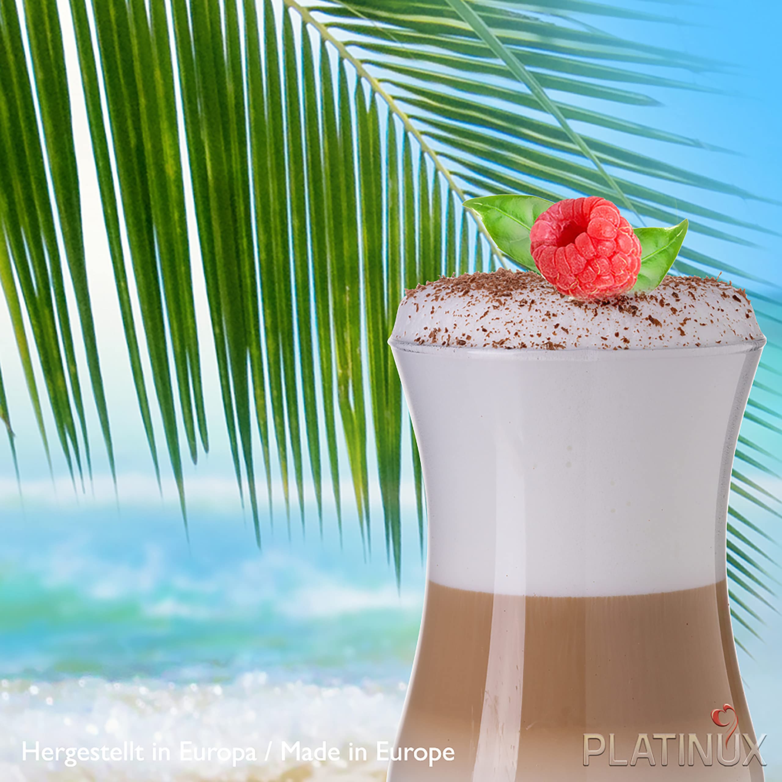 PLATINUX Juego de vasos y jarra con efecto ombré negro, 19 piezas de cristal, jarra de agua, vasos de cóctel