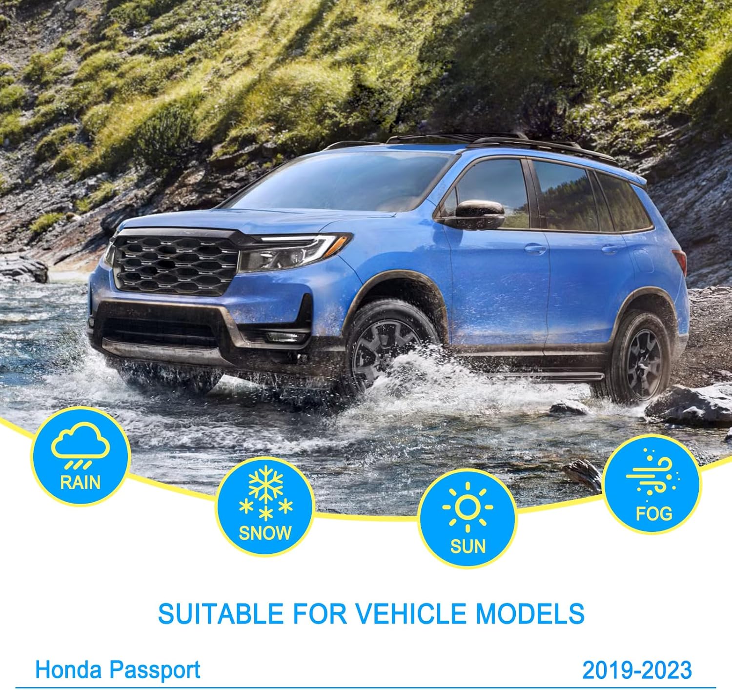 CJPPPZIW® Windshield Wipers-26 24 16 Replacement for 2019 2020 2021 2022 2023 Honda Passport OEM Quality Premium All-Season Front Rear Wiper Blades (Pack of 3)