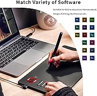 Vista 2 de VEIKK A15Pro - Tableta de dibujo gráfico de 10 x 6 pulgadas, tableta digital con 12 teclas de acceso directo, 1 marcación rápida y lápiz capacitivo