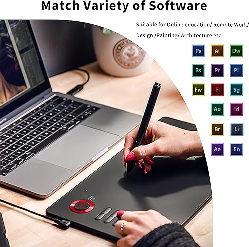 Miniatura 2 de VEIKK A15Pro - Tableta de dibujo gráfico de 10 x 6 pulgadas, tableta digital con 12 teclas de acceso directo, 1 marcación rápida y lápiz capacitivo