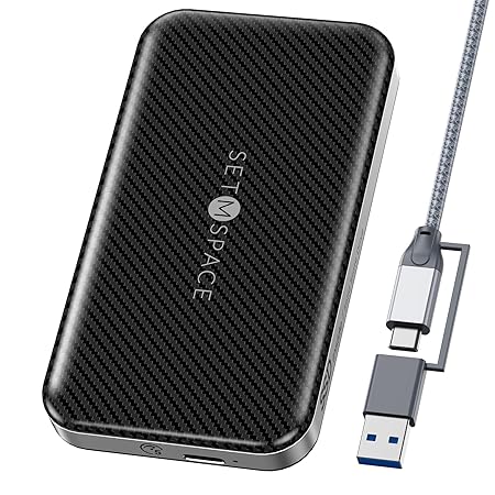 SETMSPACE External Hard Drive, External SSD 256G, Portable Hard Drive 5Gbps | 551MB/s, USB C Hard Drive for Storage and Backup, High-End Solid State External Hard Drive for Mac, Xbox [LP5-256G]