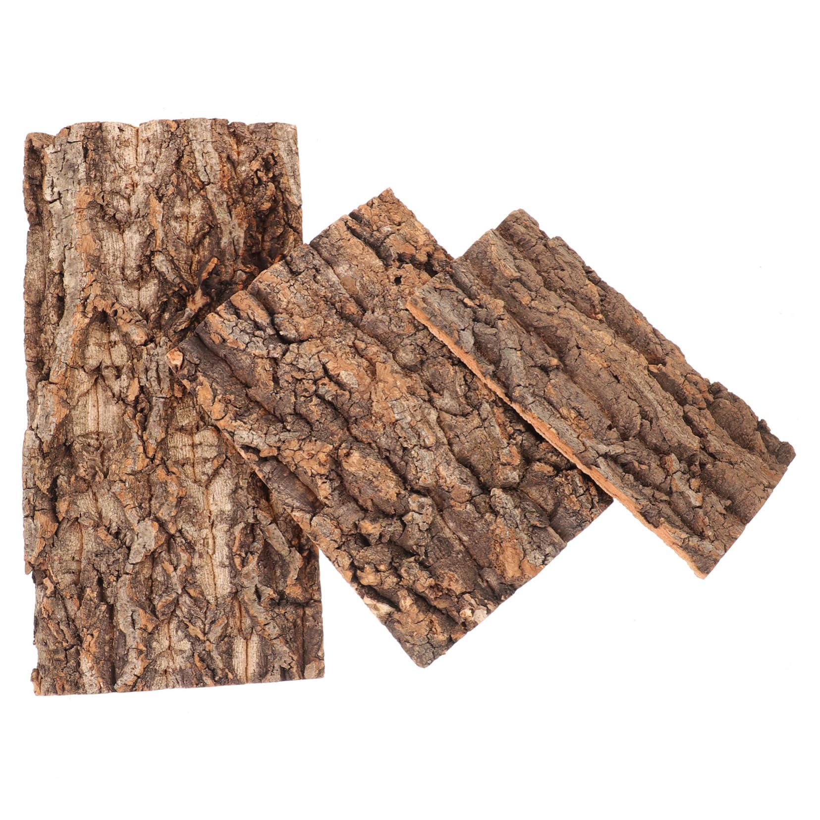 Abaodam 3Pcs Delicate Aquarium Bark Background for Reptile Tanks Natural Tree Bark Decor Habitat Climbing Mat for Fish and Reptile Terrarium Compact