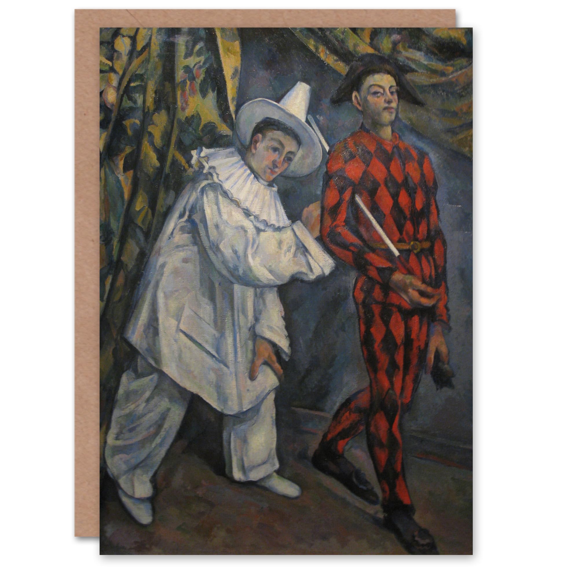 Artery8 Paul Cezanne Art Card Mardi Gras Pierrot Clown and Harlequin