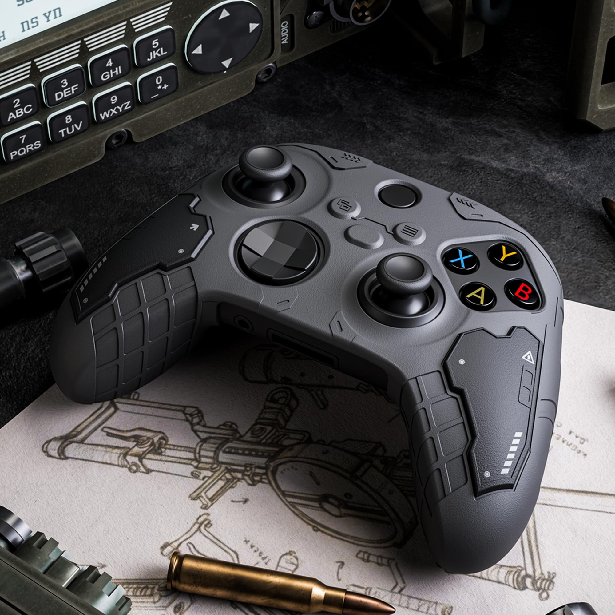 GeekShare G.S.TAC - Juego de empuñaduras tácticas de silicona antideslizante para mando Xbox Series X/S con 2 tapas de agarre para el pulgar