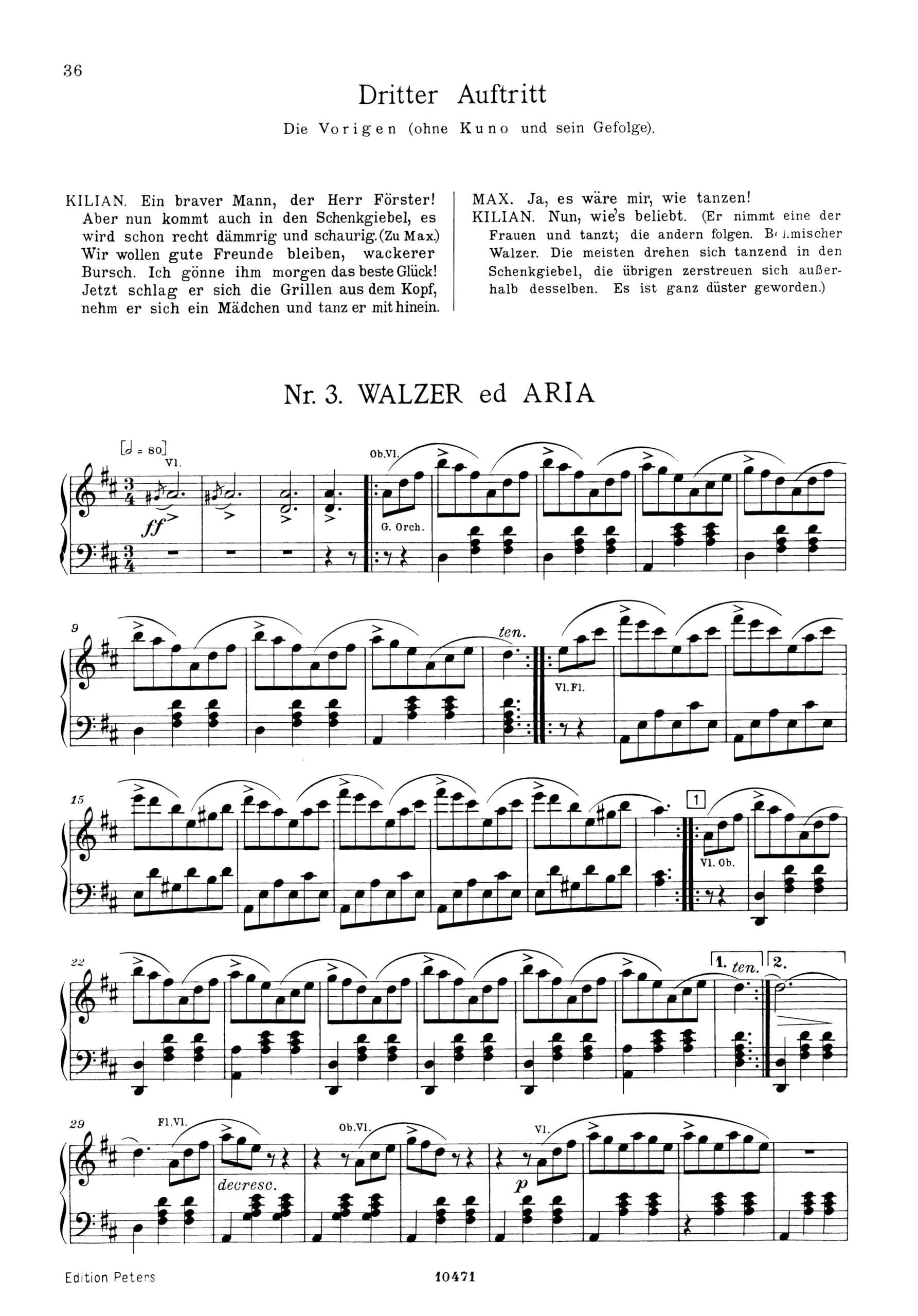 Der Freischütz op. 77 Romantische Oper Klavierauszug URTEXT