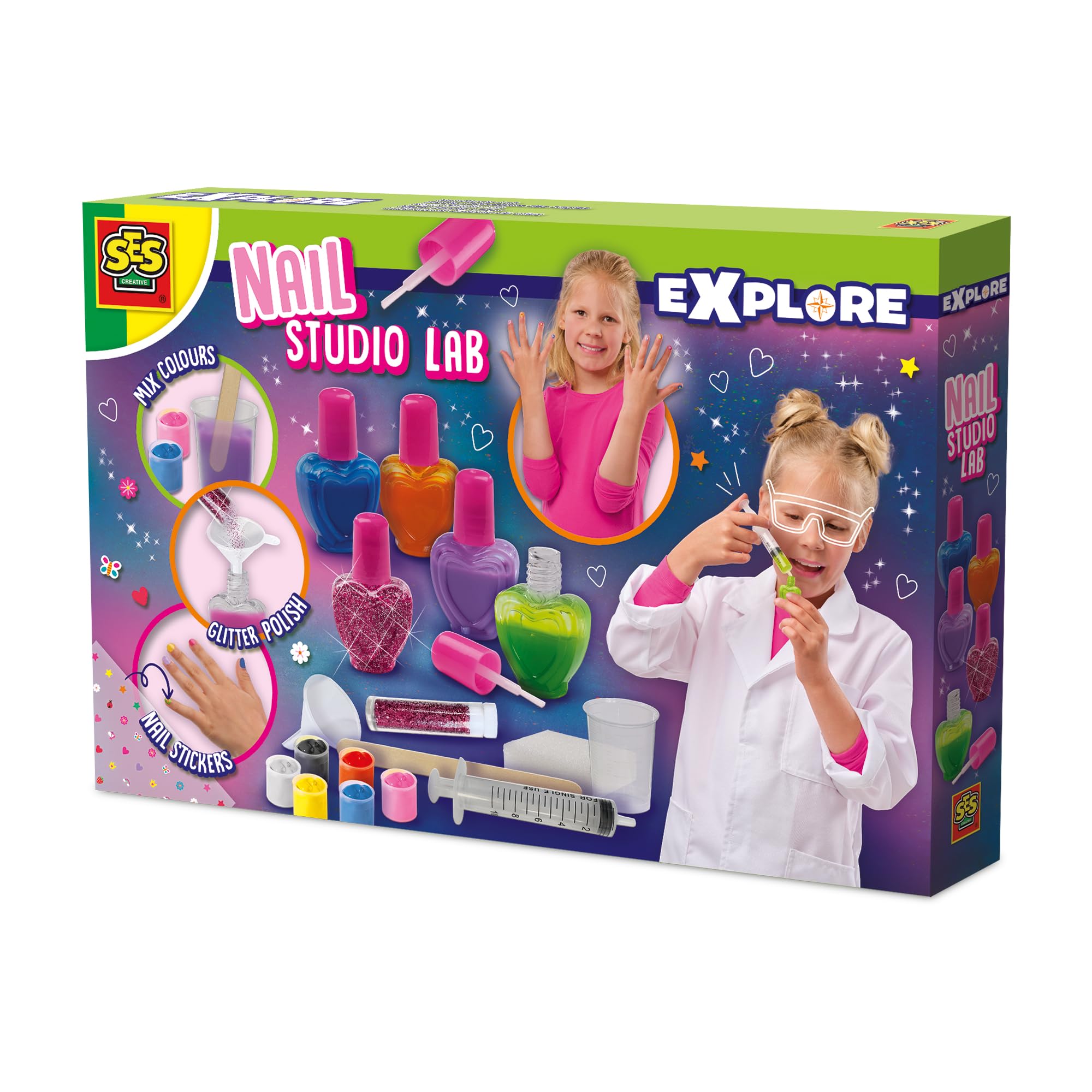 SES Creative Nail Studio Lab - Make-up Lab - DIY Nail Polish Kit - 96 Months+