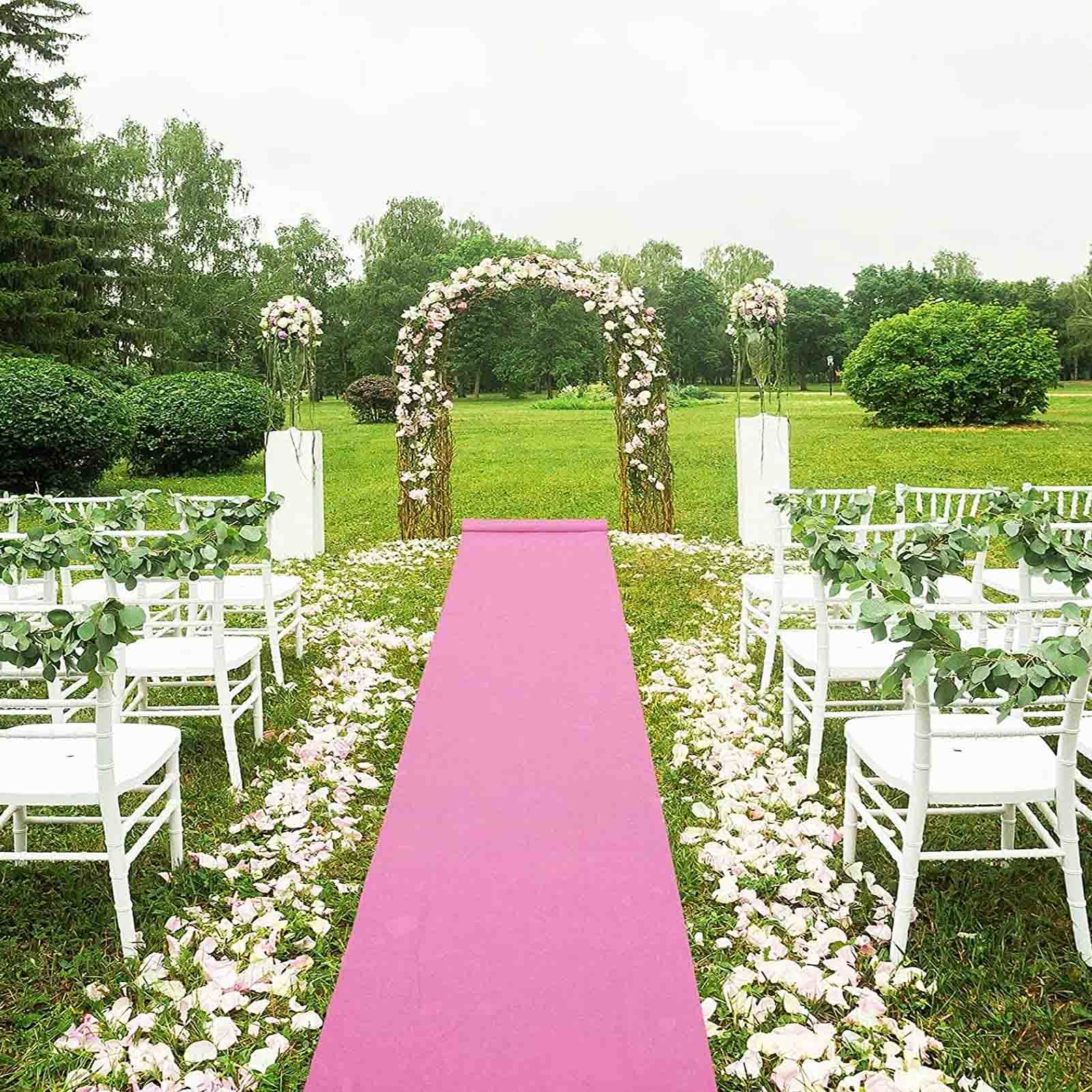 Decoraciones de boda para ceremonia exterior alfombra rosa camino de suelo decoración de fiesta para playa interior 140gsm de espesor