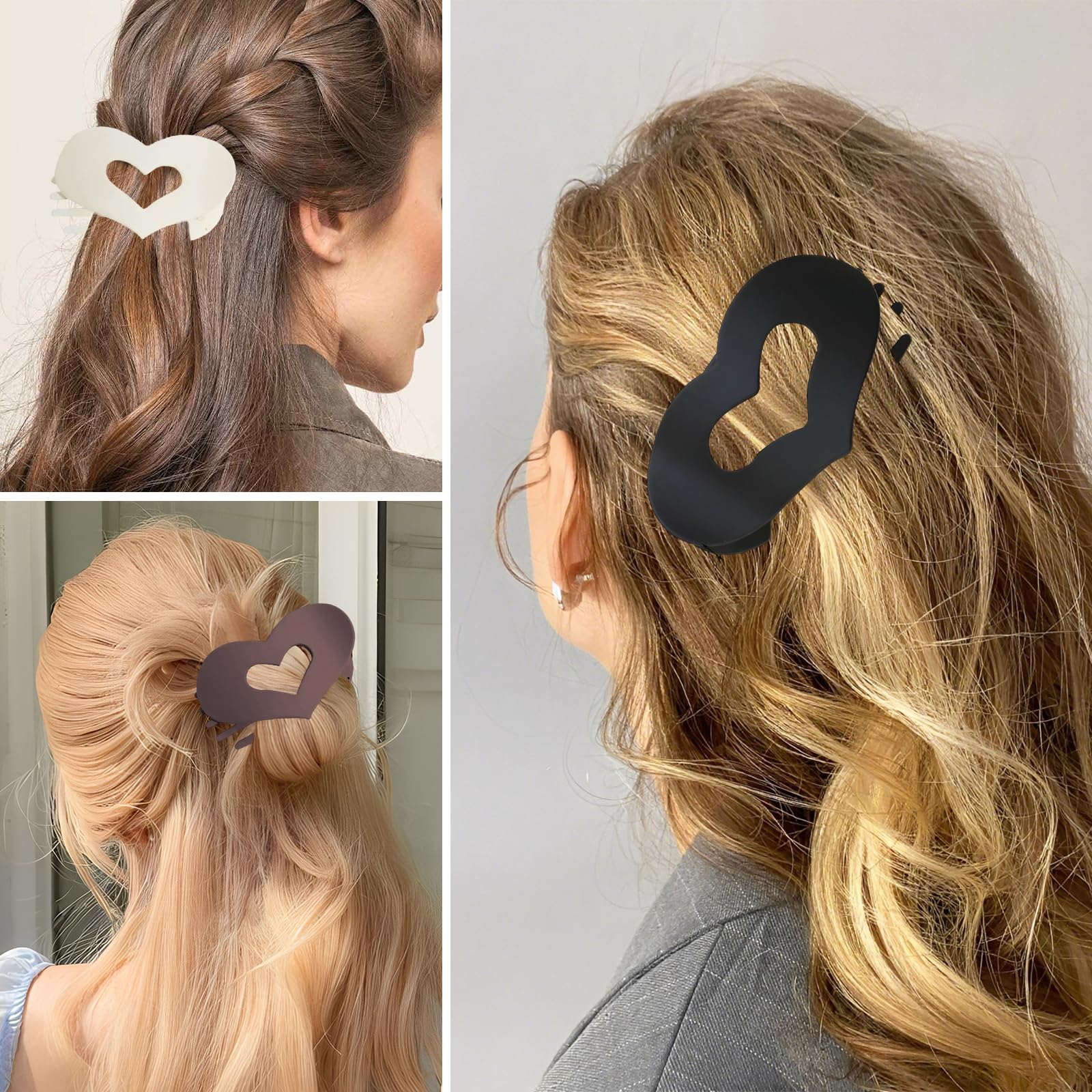 4 PCS Flat Hair Clips for Women,WideSmart Curved Design Duckbill Hair Clips for Lying,French Flat Round Clips for Thick or Thin Hair,Hair Accessories for Womens and Girls - Image 4