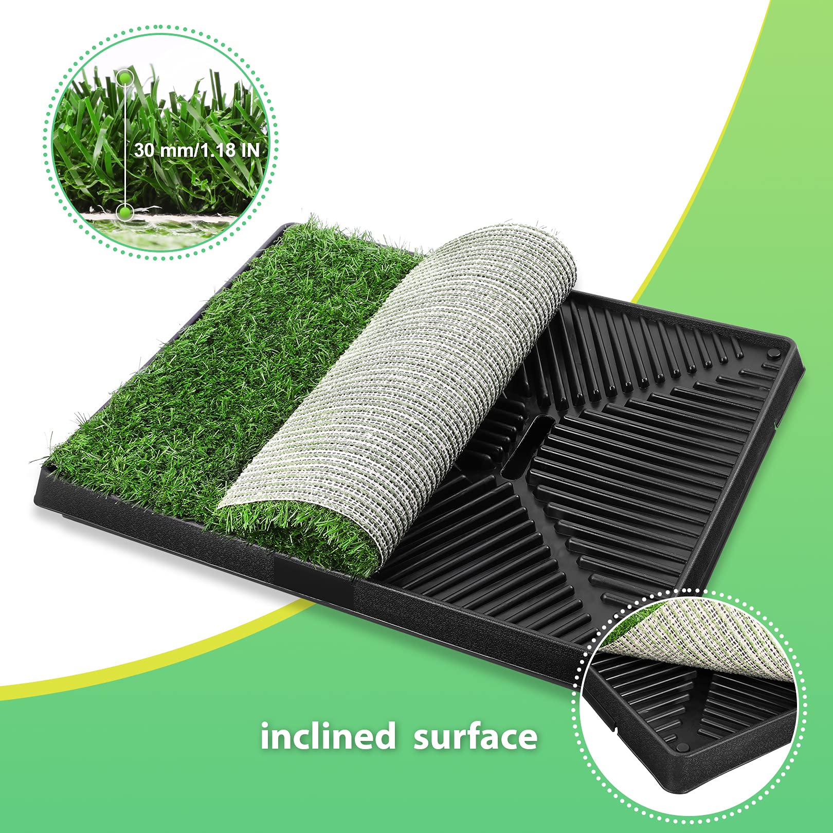 Sailnovo Inodoro para Perros Cachorros con Dobladillo Mejorado para Mascotas para Perros pequeños, con césped Artificial Dos Piezas de césped Son Intercambiables y el césped Aumenta la Calidad