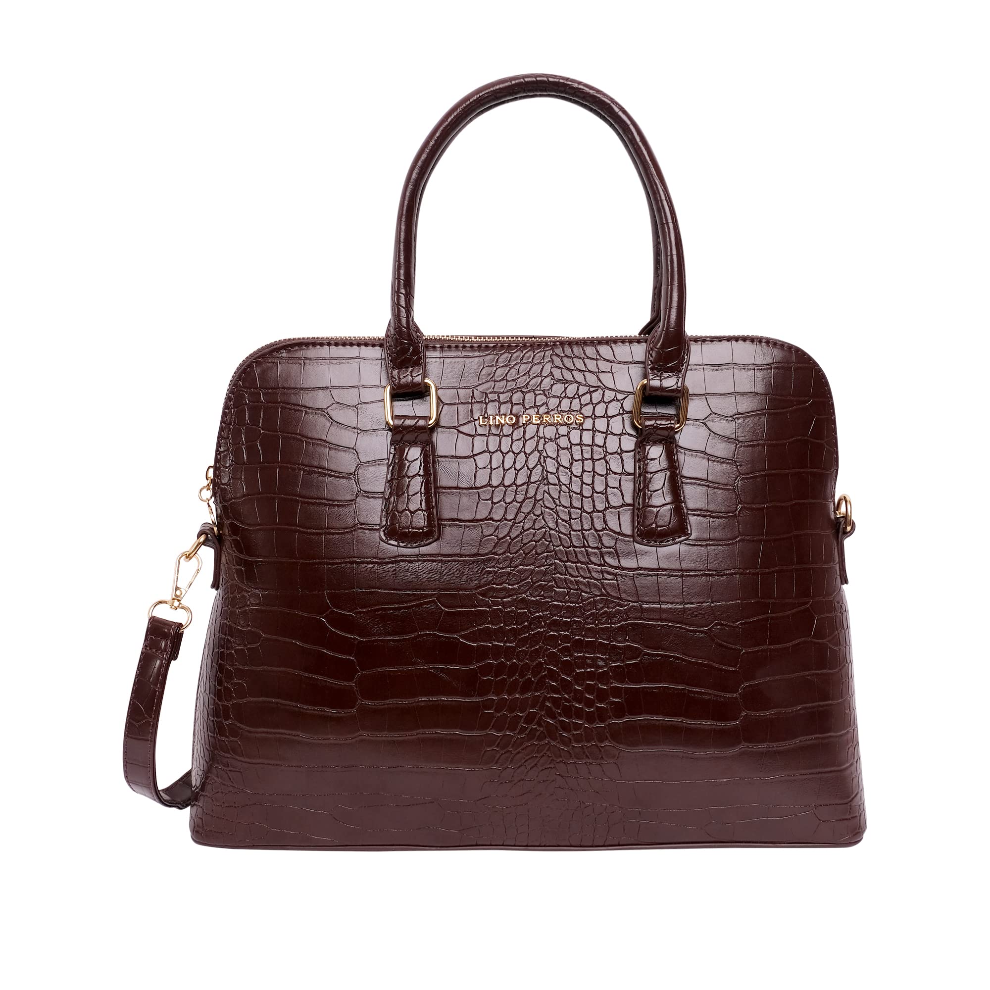 Lino Perros Womens Black Synthetic Leather Satchel (Black) (B084VP52MK) Amazon Price History, Amazon Price Tracker