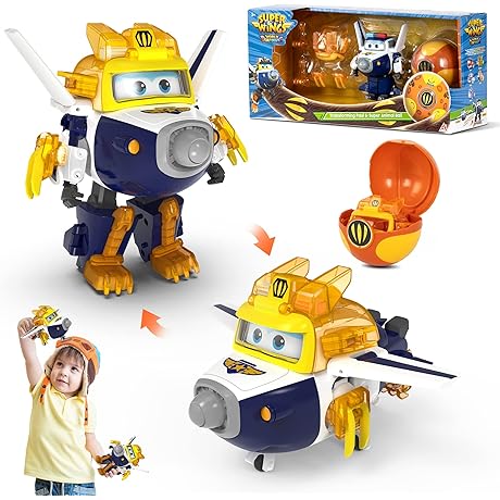 Super Wings Paul Action Figure - 5 Inch Transforming Robot Toy