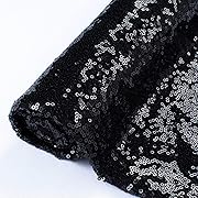 Pardecor Sequin Fabric by The Yard Glitter Fabric Mesh Sequin Fabric for Sewing Clothes Gowns Dress Top Jacket (1 Yard, Black), Opens in a new tab