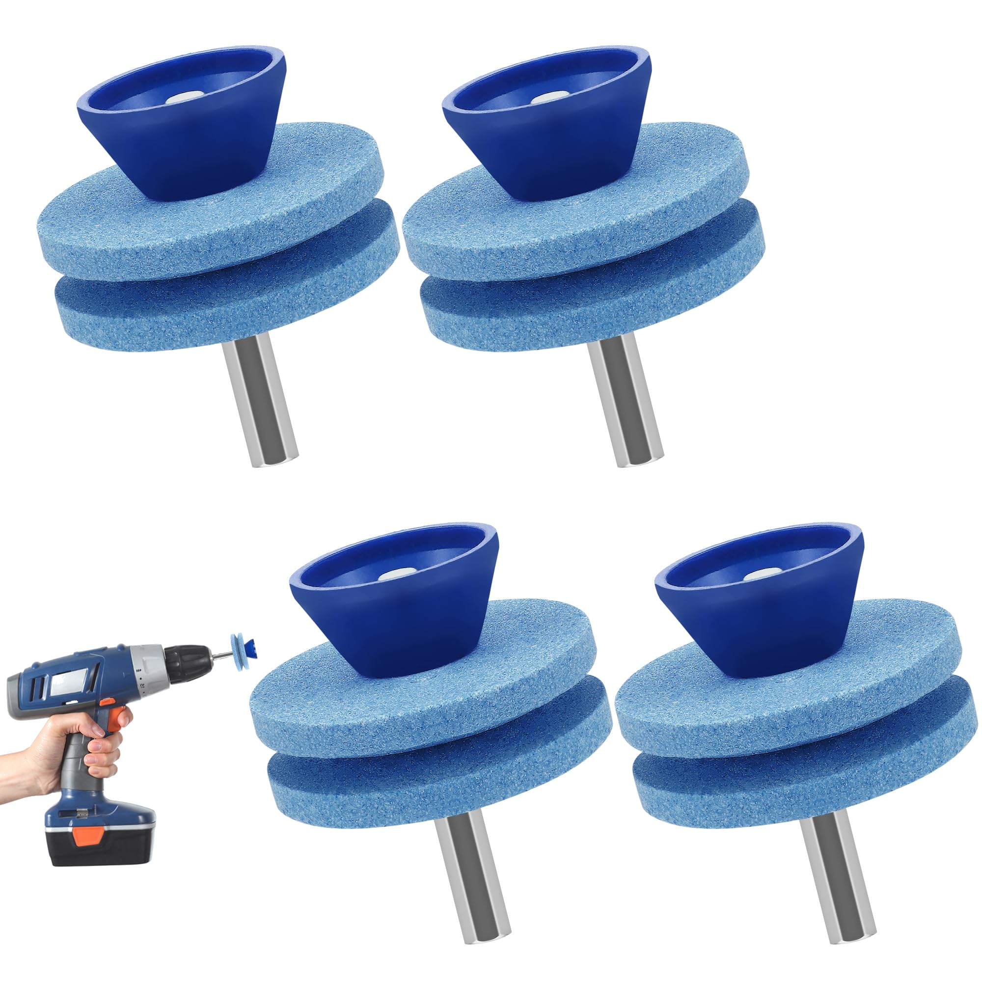 4 Pezzi Affilacoltelli per Tosaerba, Affila per Attrezzi da Giardino, Affilacoltelli Multifunzione per Trapano Elettrico Per Parte Del Trapano Elettrico A Mano