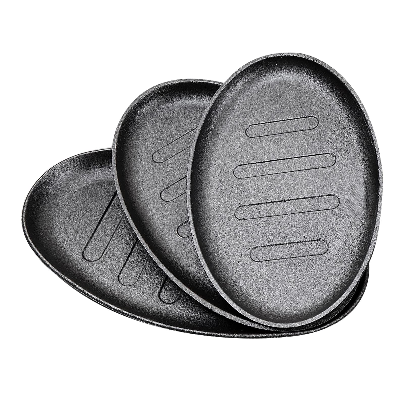 Plaque de Cuisson Ovale en Fonte pour Steak, Idéale pour La Cuisine, Les Restaurants et Les Grillades à Domicile. Disponible en 8, 10 et 12 Pouces, 12 Pouces