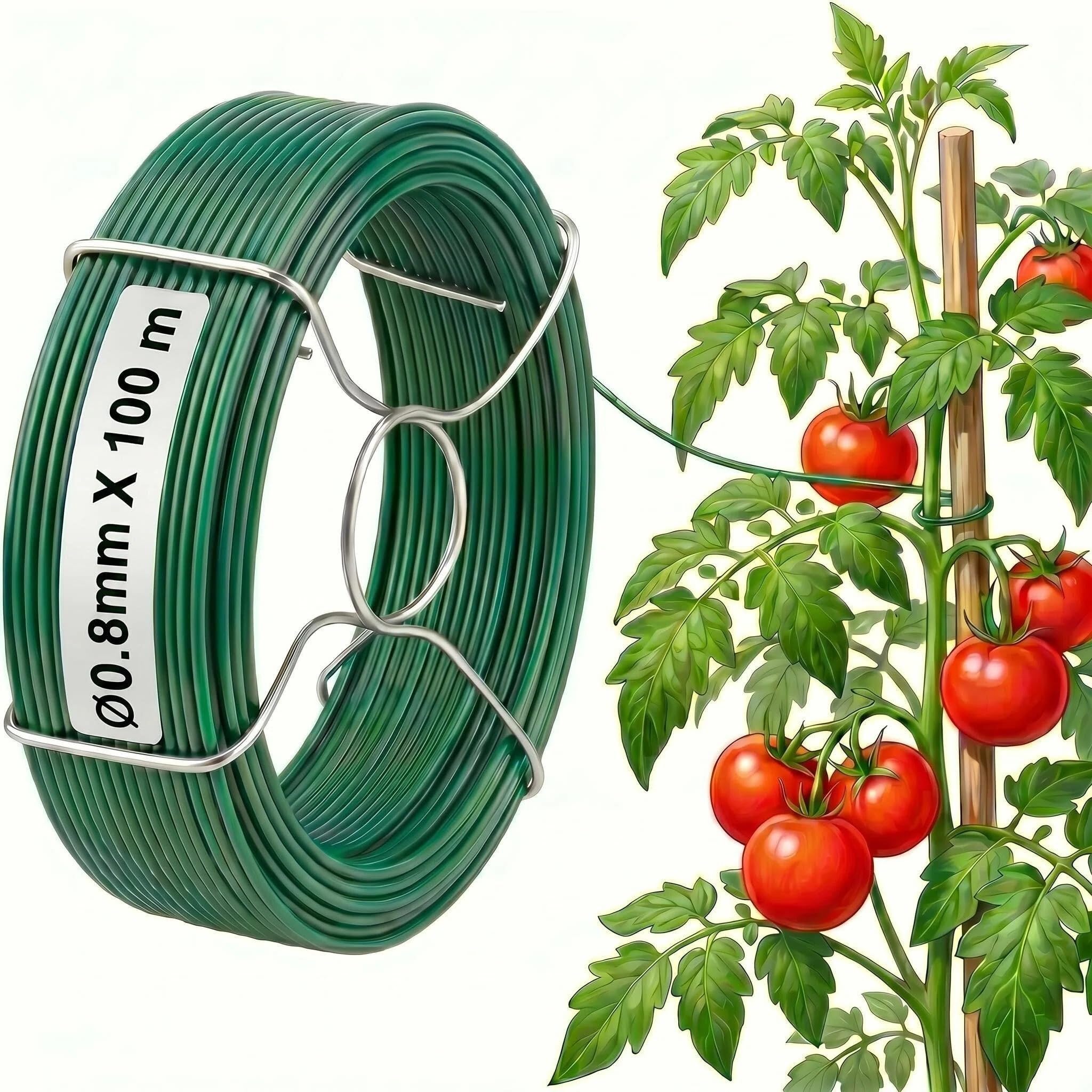 Amagabeli Gartendraht grün Ø1,35mm x 50m – 6 Rollen (300m),