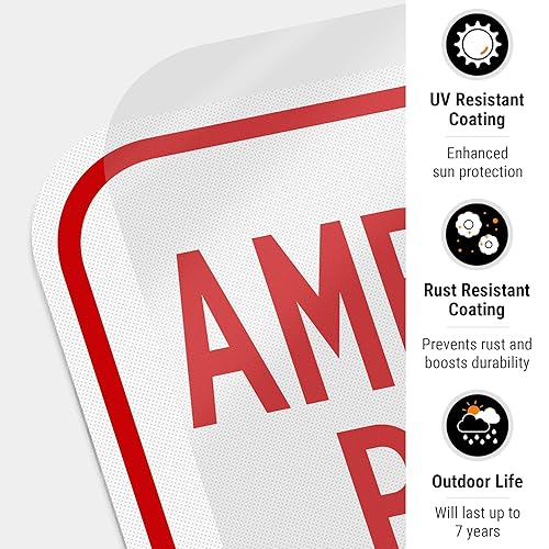 Miniatura 7 de Letrero de ambulancia "Parking Only All Others Will Be Ticketed yor Towed", 12 x 18 pulgadas, 3M EGP reflectante aluminio .063, resistente a la