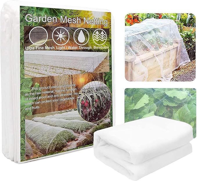 LSRVNM Garden Netting, Garden Insect Netting Fine Mesh, 3 x 6m
