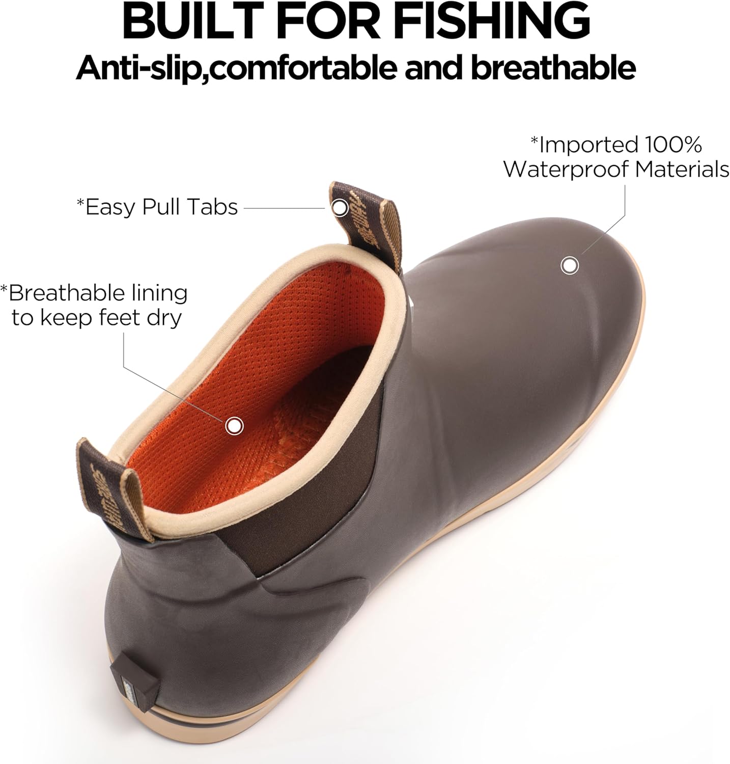 SUREWAY Women's Ankle Fishing Deck Boots for Women,Short Waterproof Neoprene Rubber Rain Boots,Lightweight Garden Work Shoes for Women,Upgraded Slip Resistant,Durable Comfortable - Image 4