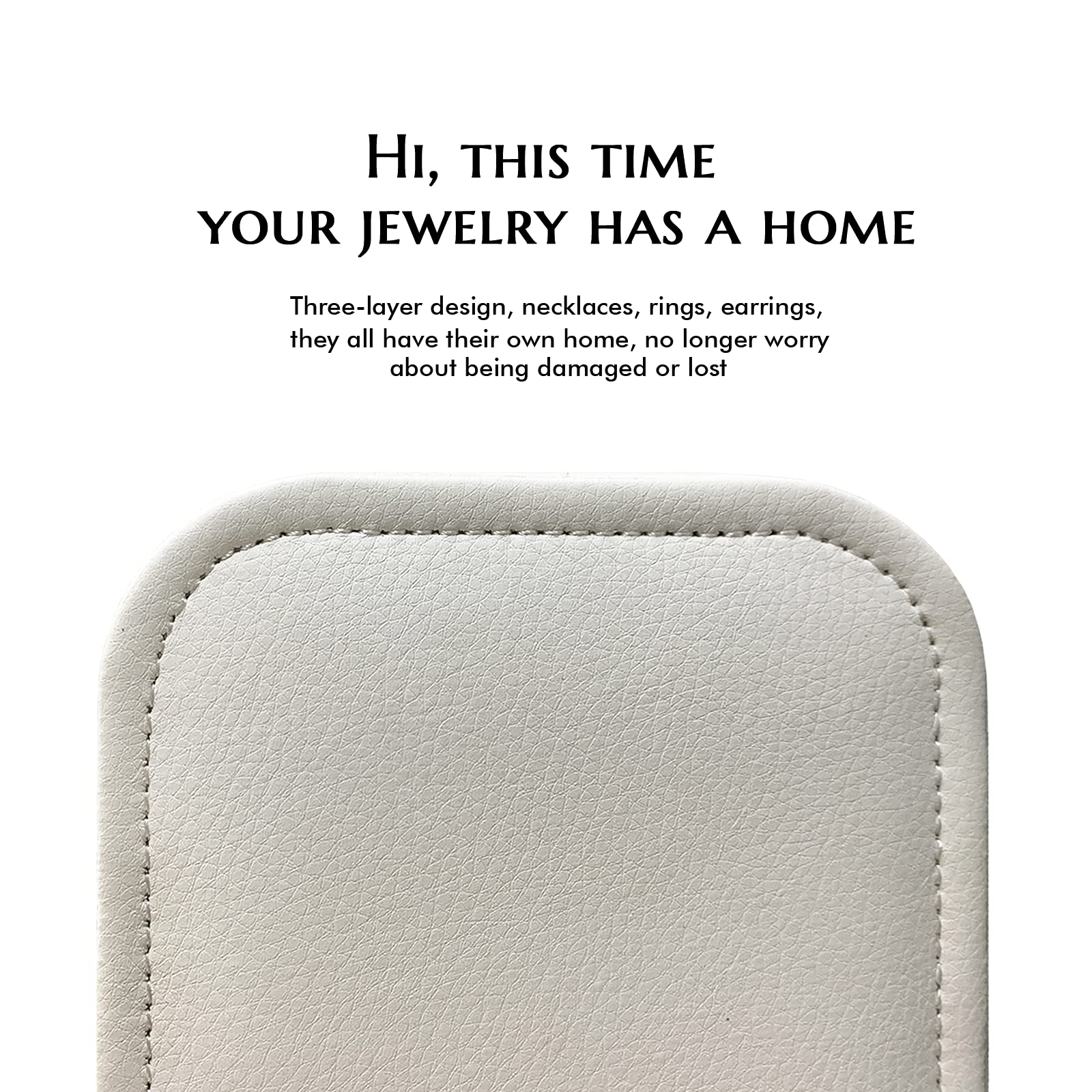 Joyero Viaje Joyeros Mujer, 2 Capas Caja Joyero Organizador De Joyas De Cuero PU Caja Joyas Cuero PU 23x17x9cm