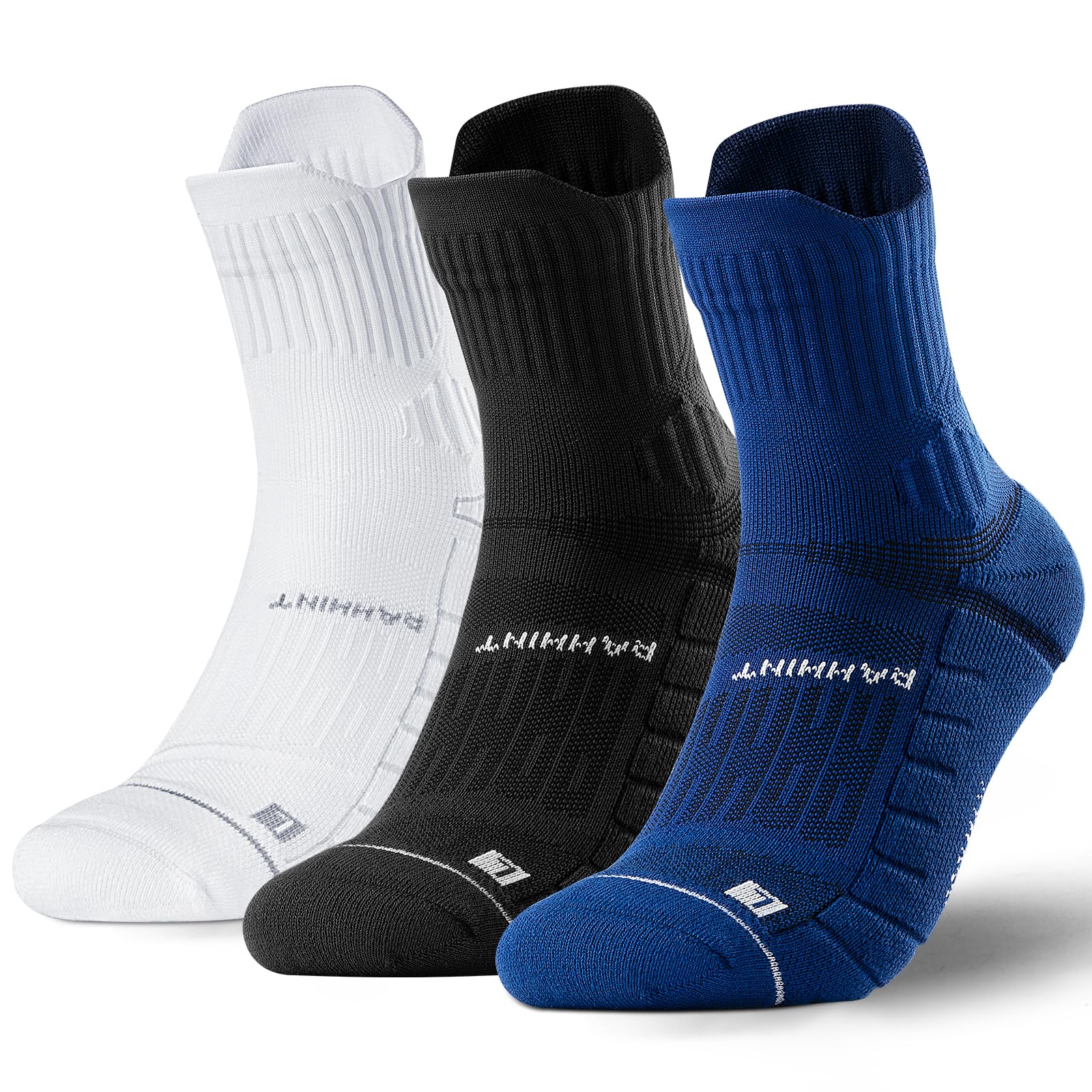 Rahhint Coolmax Wandersocken Sommer 3 Paar Quarter Anti-Blasen Atmungsaktiv Trekkingsocken Kurz Outdoor Laufsocken für Herren Damen