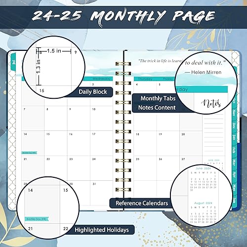 Miniatura 3 de Agenda 2024-2025  Agenda académica 2024-2025, julio 2024  junio 2025, 6.4 x 8.5 pulgadas, planificador semanal y mensual, tapa dura con bolsillo