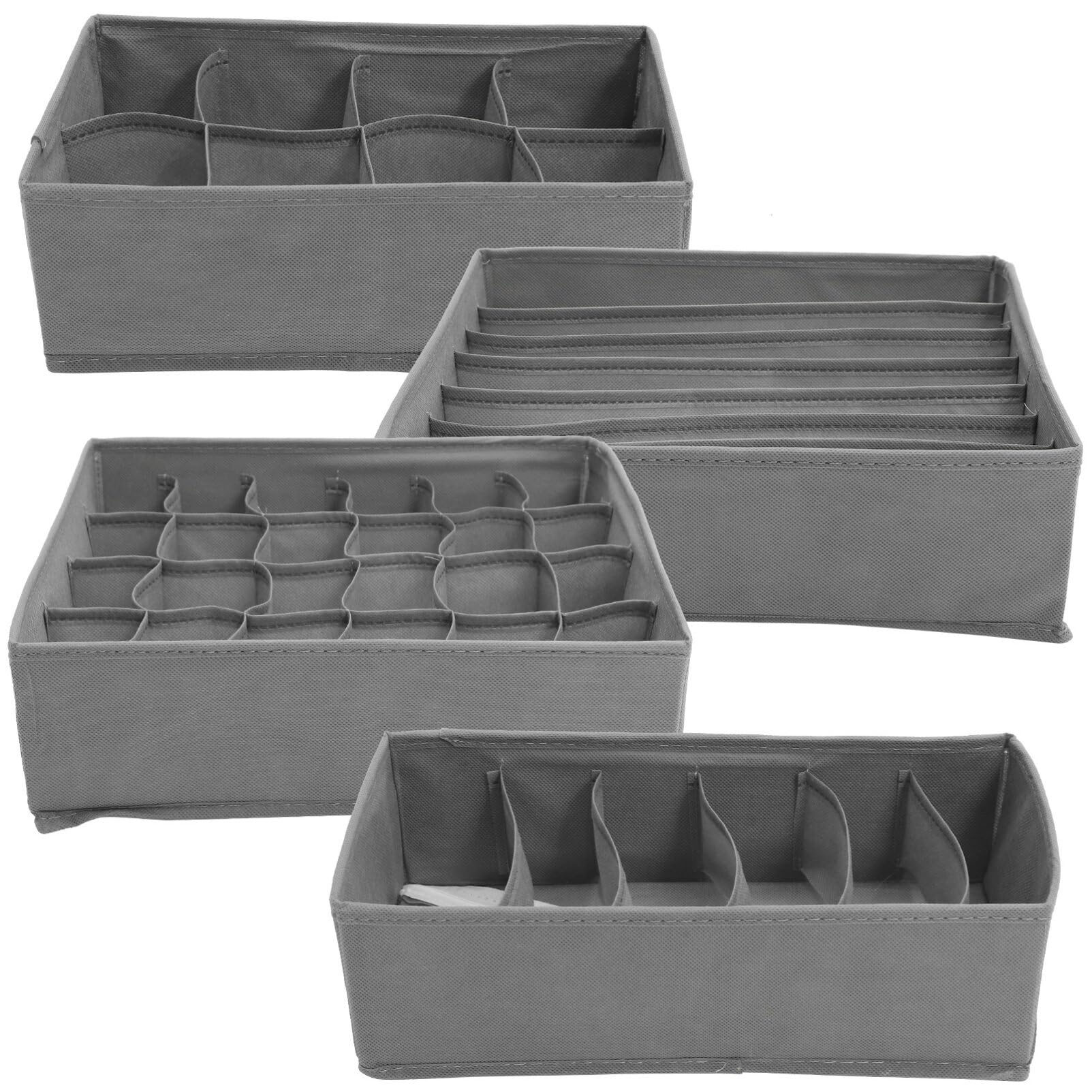 4piezas Organizadores Plegables Para Cajón De Ropa Interior Separadores De Calcetines y Bragas Almacenamiento Para Armarios